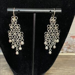 Sterling Silver (925)  Dangle Filigree Earrings - Elegant Chandelier Style NWT.